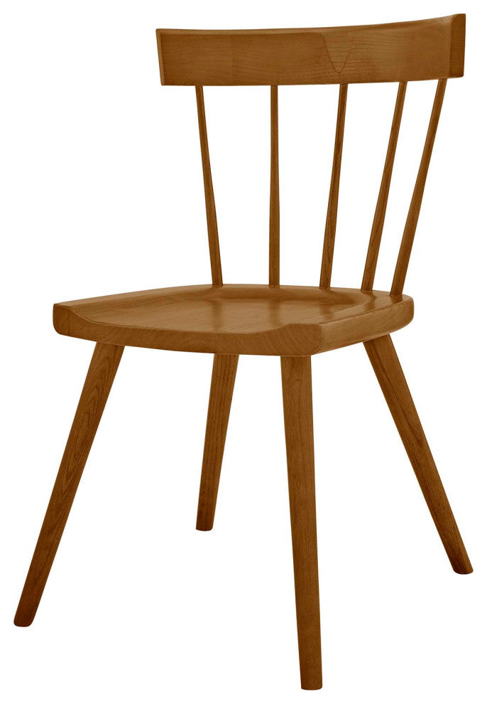 Side Dining Chair, Set of 2, Walnut, Wood, Modern, Cafe Bistro Hospitality