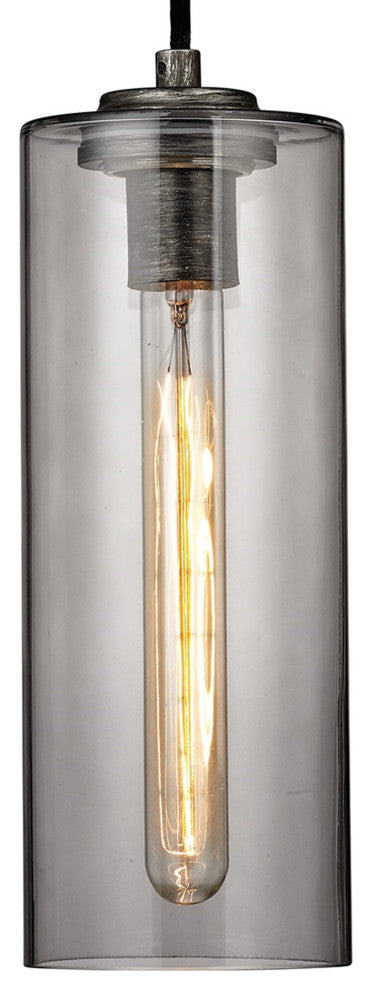 Union Square Light Linear Pendant, Graphite, Smoke Glass