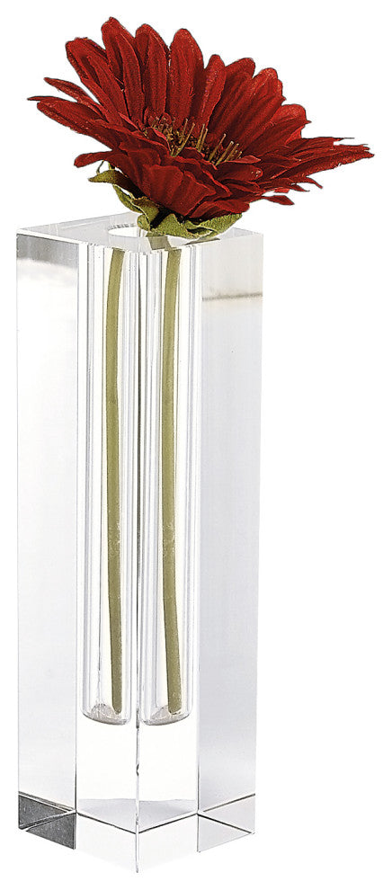Donovan Handcrafted Square 10" Optical Crystal Bud Vase