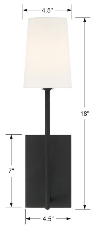 Crystorama Lena 1-Light Sconce, Black Forged