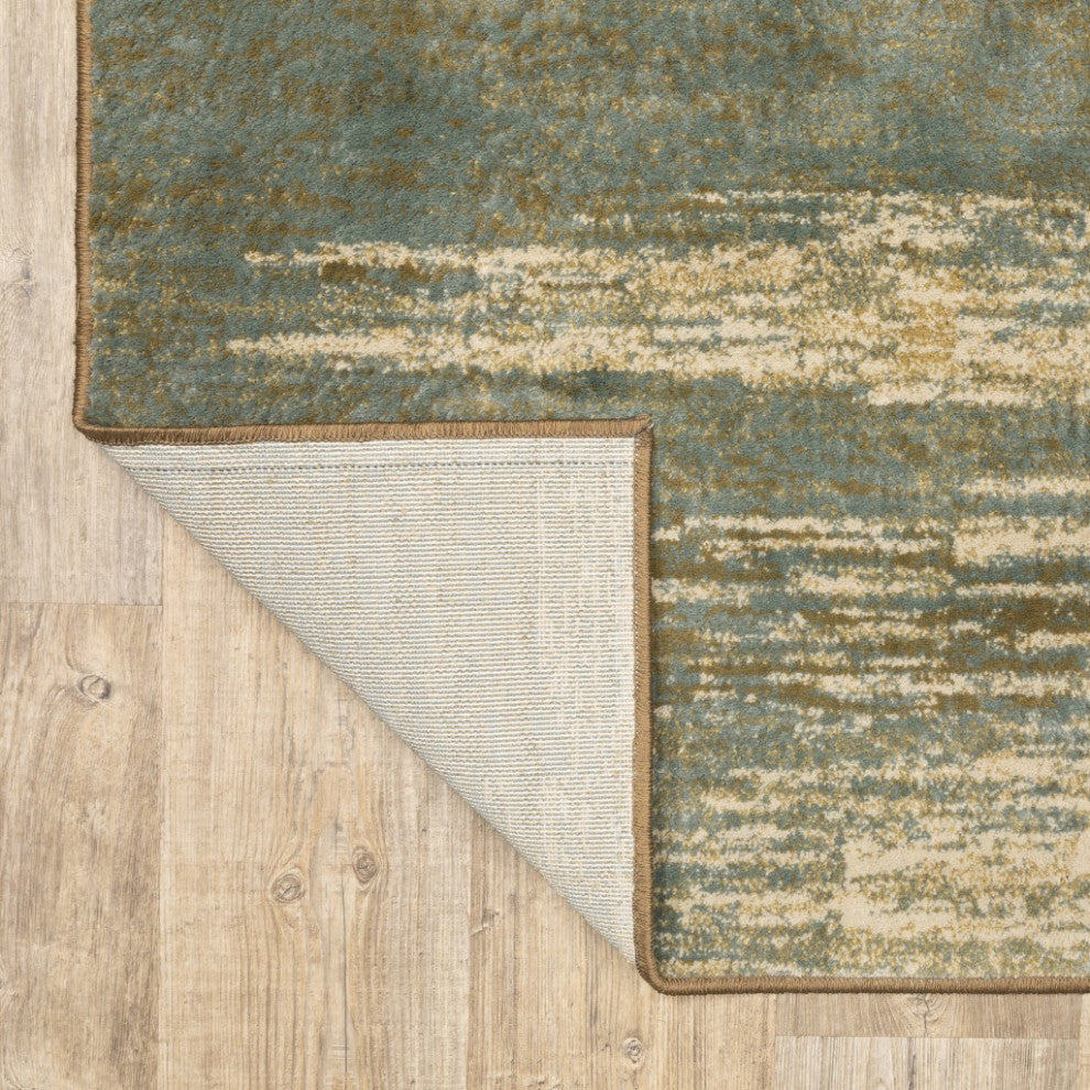 7??9??Blue And Brown Distressed Area Rug