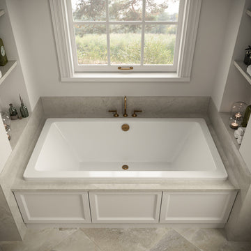 Streamline 66 in. x 34 in. Acrylic Drop-In Bathtub, Brushed Gold