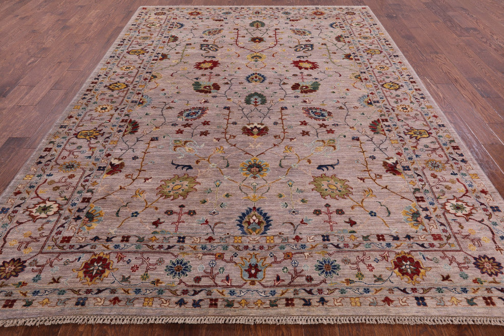 8' 2" X 11' 0" Persian Tabriz Handmade Wool Rug Q7536