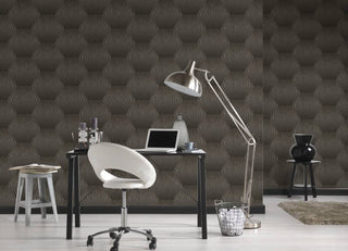 Geometric Faux Textured Wallpaper Featuring 3D Figures, 382042