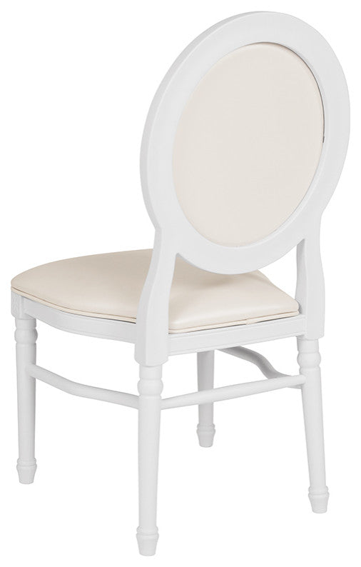 White Round Back Dining Chair