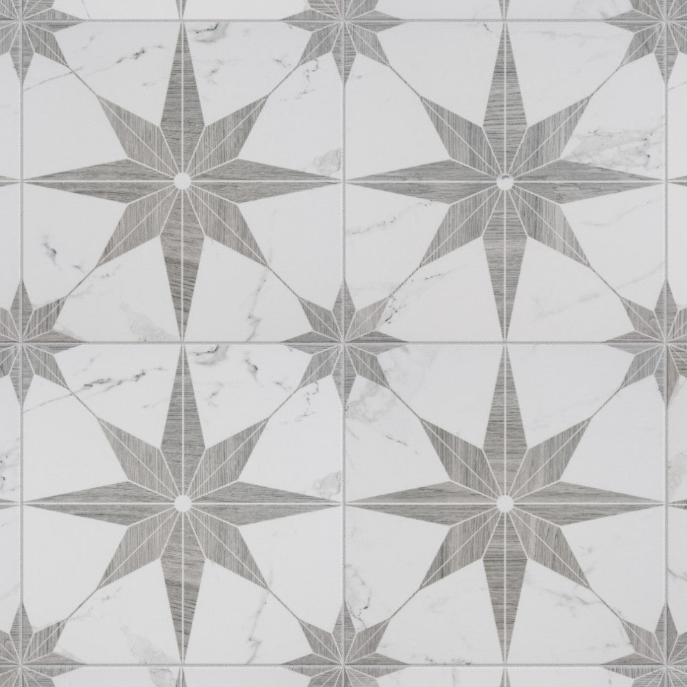 Llama Stella Loire Porcelain Floor and Wall Tile, Noce, Silver