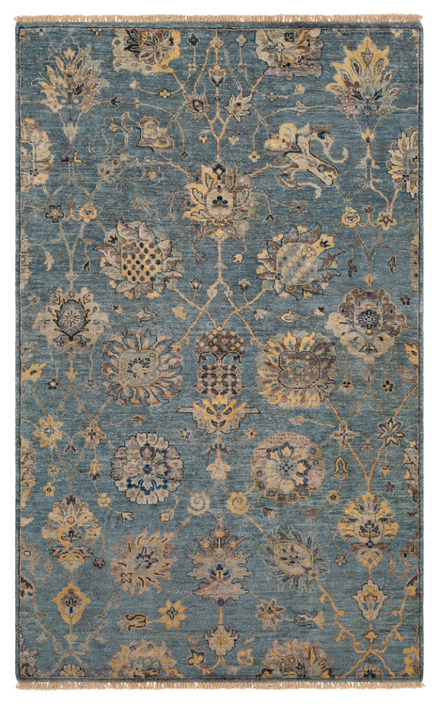 Surya Theodora THO-3006 Traditional Area Rug, Aqua, 9' x 13' Rectangle