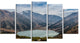 Mountain Lake under Blue Sky, Landscape Canvas Art Print, 60"x32", 5 Panels