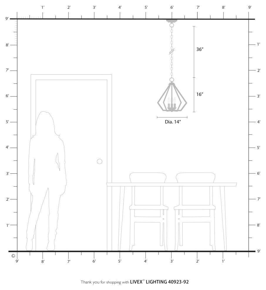 Prism 3-Light English Bronze Semi-Flush/Small Pendant, Antique Brass Accents