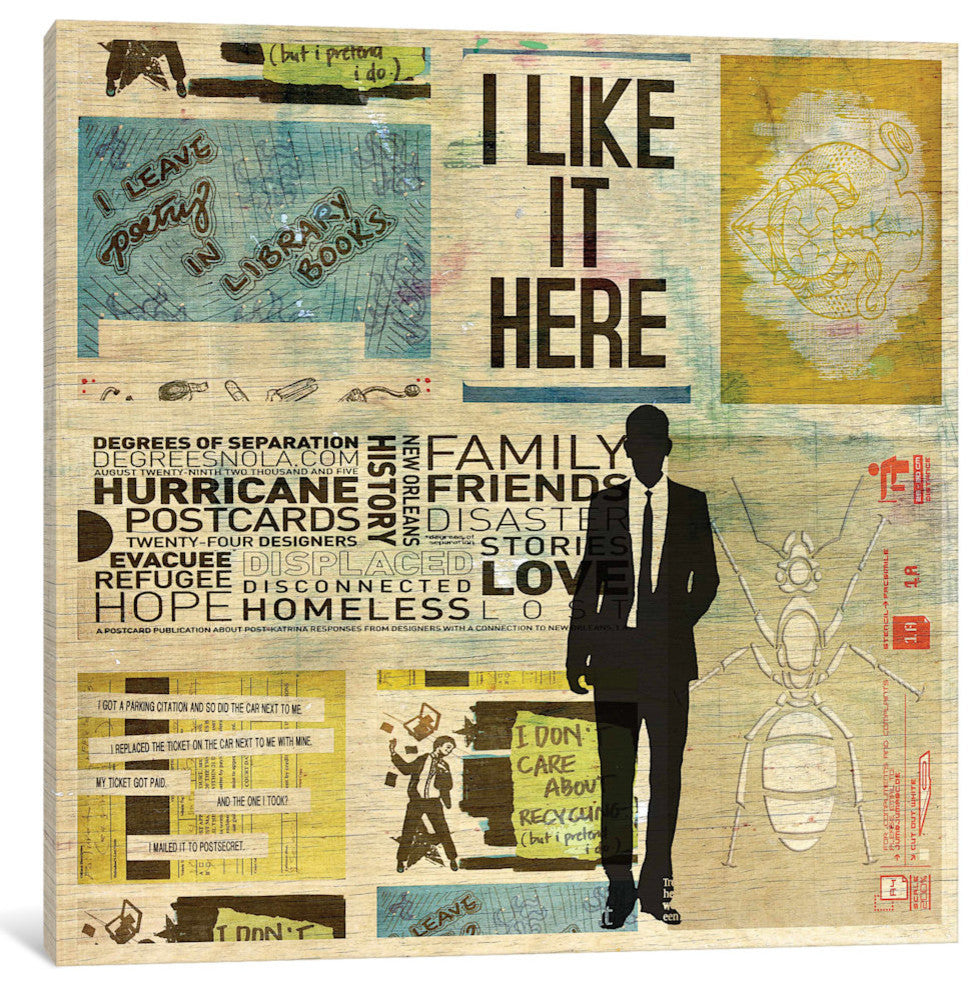 "I Like It Here" by db Waterman, Canvas Print, 12"x12"