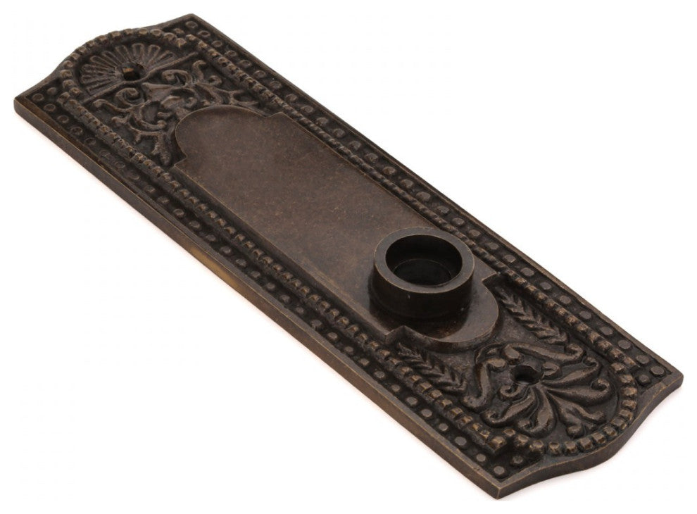 Door Back Plate Antique Brass Beaded Without Keyhole 7 1/4" H Pack of 4