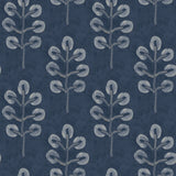 Plum Tree Dark Blue Botanical Wallpaper, Swatch