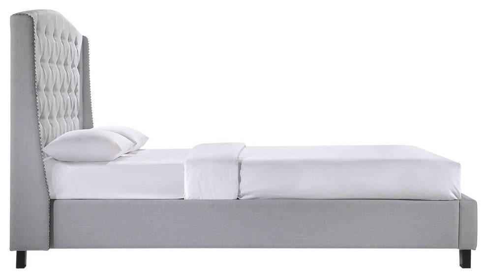 Modern Contemporary Bedroom Queen Bed Frame Gray