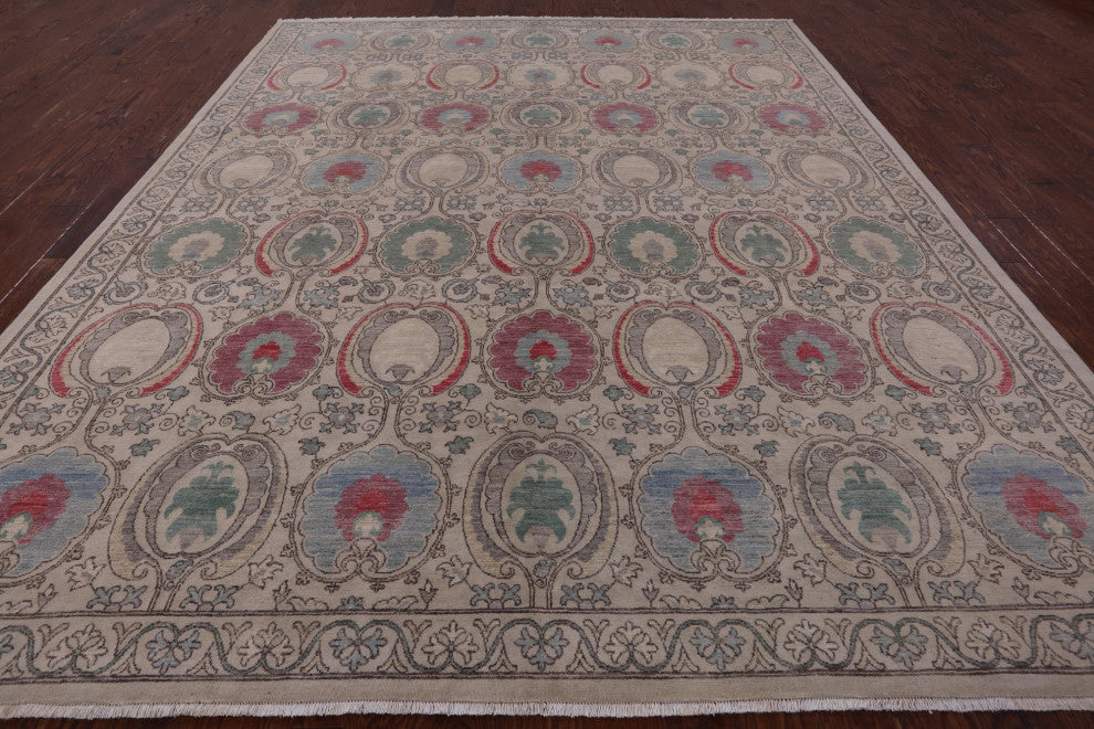William Morris Hand Knotted Wool Rug 9' 1" X 11' 4" Q4614