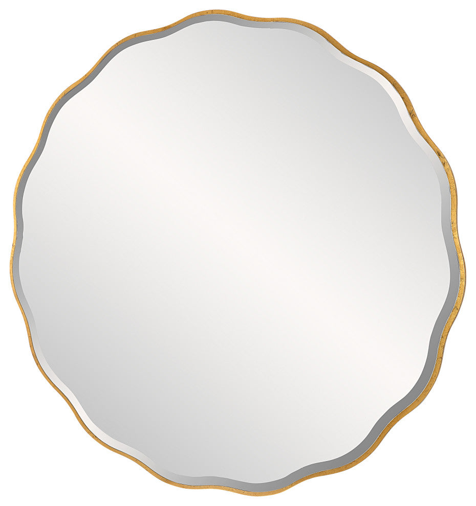 Aneta Large Gold Round Mirror