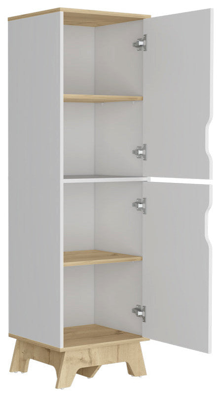 Single Kitchen Pantry Wallas, Kitchen, Light Oak / White