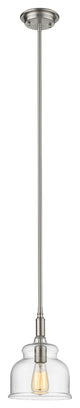 Zoe 1-Light Brushed Nickel Ceiling Mini Pendant 8"