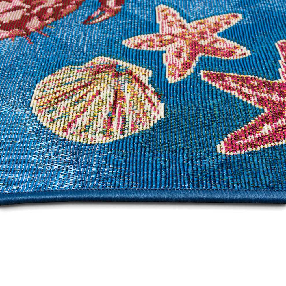 Esencia Shell We Dance Indoor/Outdoor Mat Aqua 1'11"x4'11"
