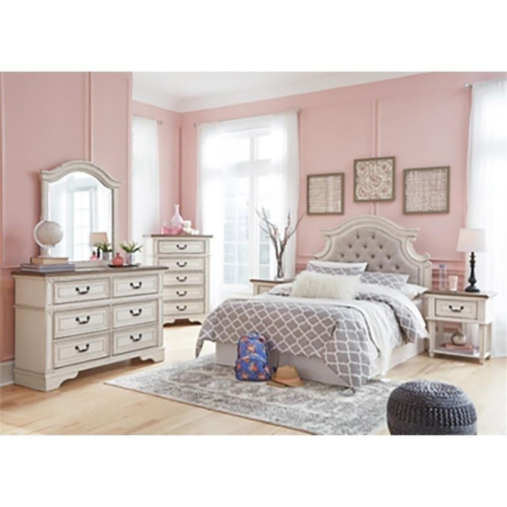 Ashley Furniture Realyn Engineered Wood 6 Drawer Double Dresser in Mahogany