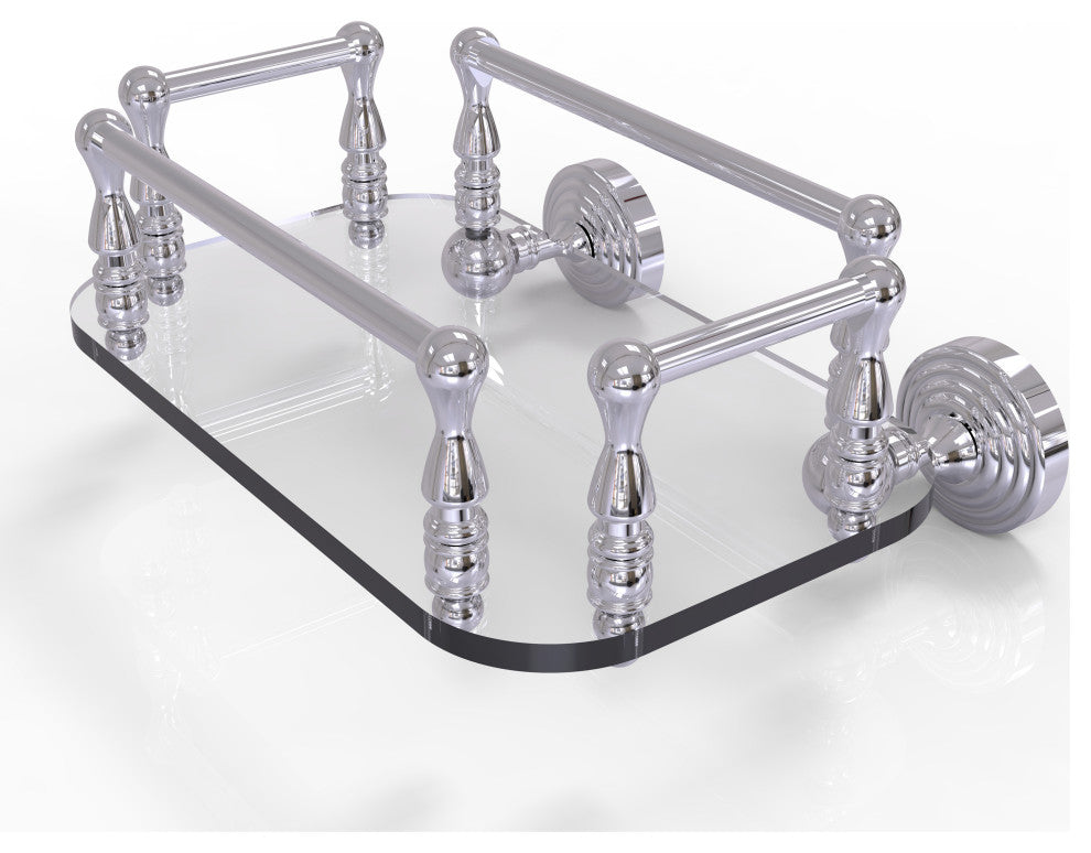 Waverly Place Wall-Mount Glass Guest Towel Tray, Polished Chrome