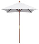 6' Square Push Lift Wood Umbrella, Sunbrella, Natural