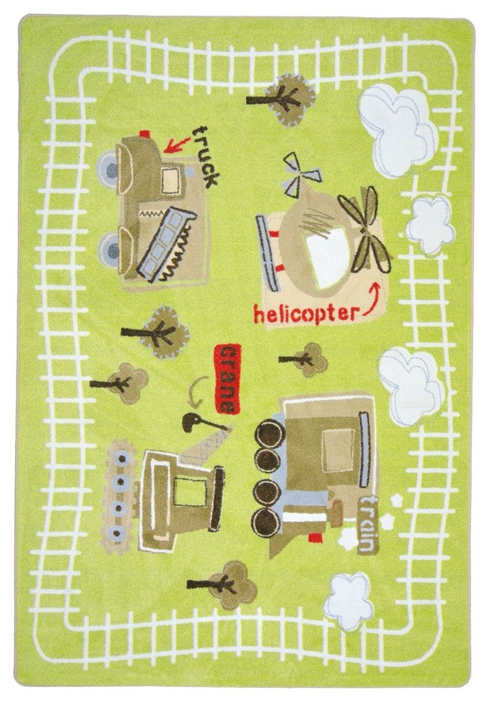 Kid Essentials Rug, Big Machines, 7'8"x10'9"