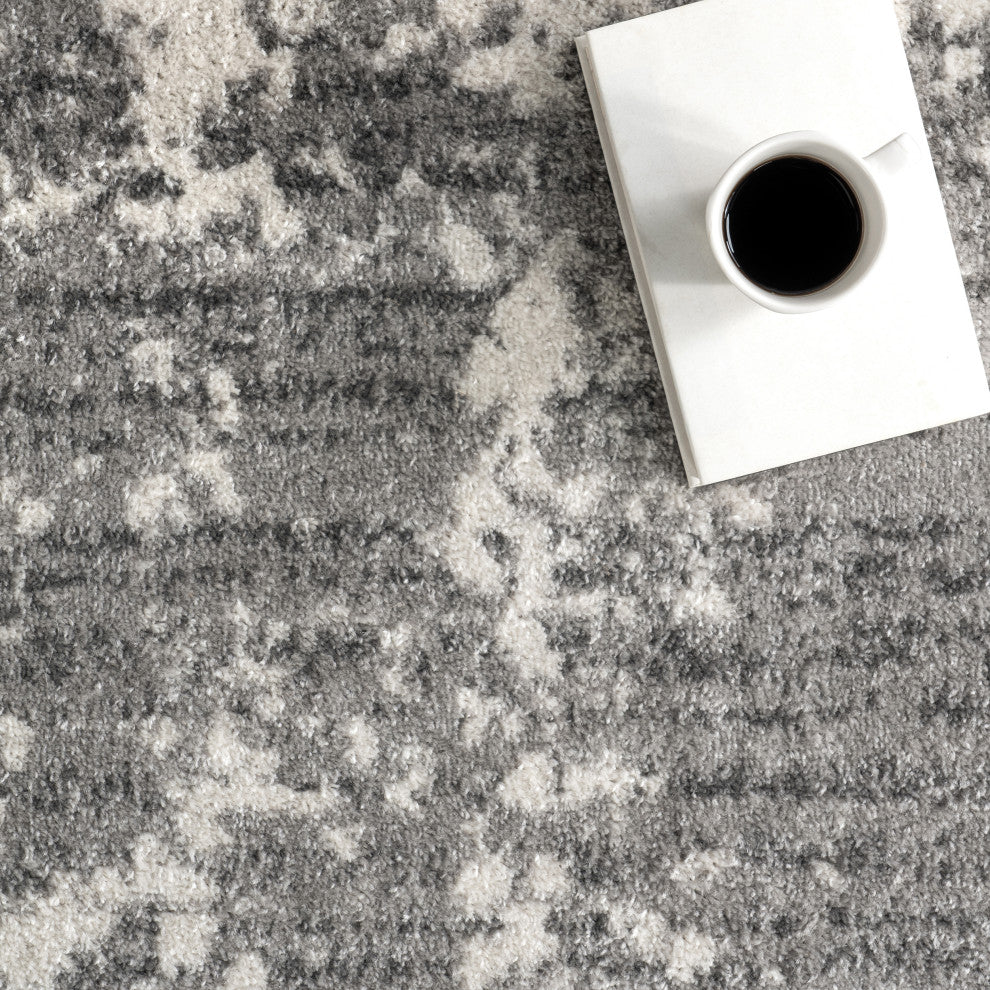 Nuloom Machine Made Transitional Mist Shades Rug, Grey 4'x6'