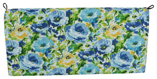 45"X19" Patterned Outdoor Spun Polyester Loveseat Cushion, Lesandra Sunblue