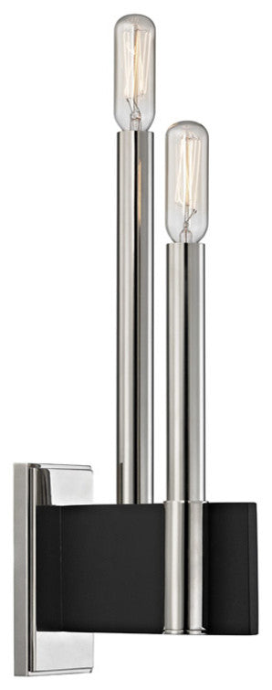 Abrams, 2 Light, Wall Sconce, Polished Nickel Finish