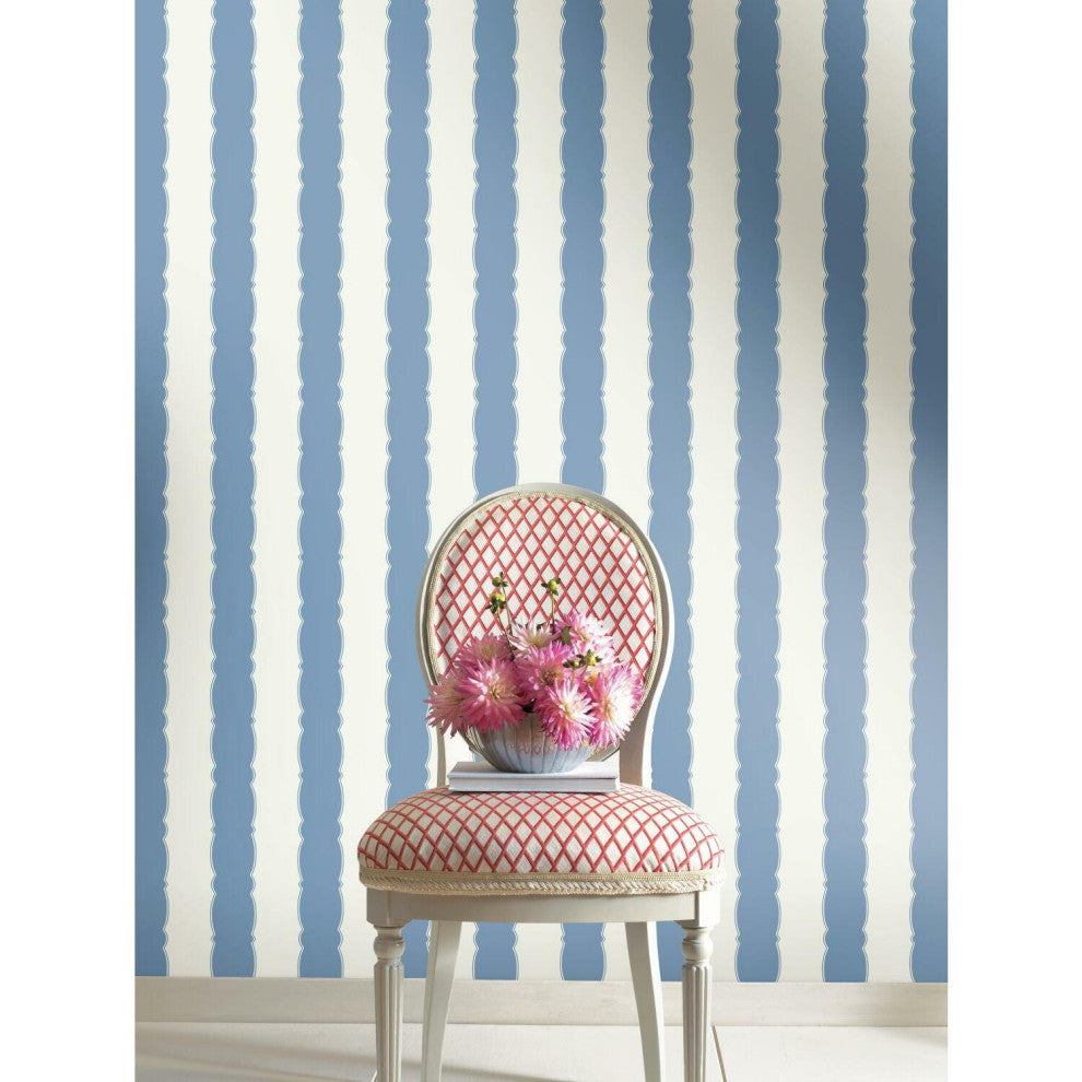 Scalloped Stripe Wallpaper