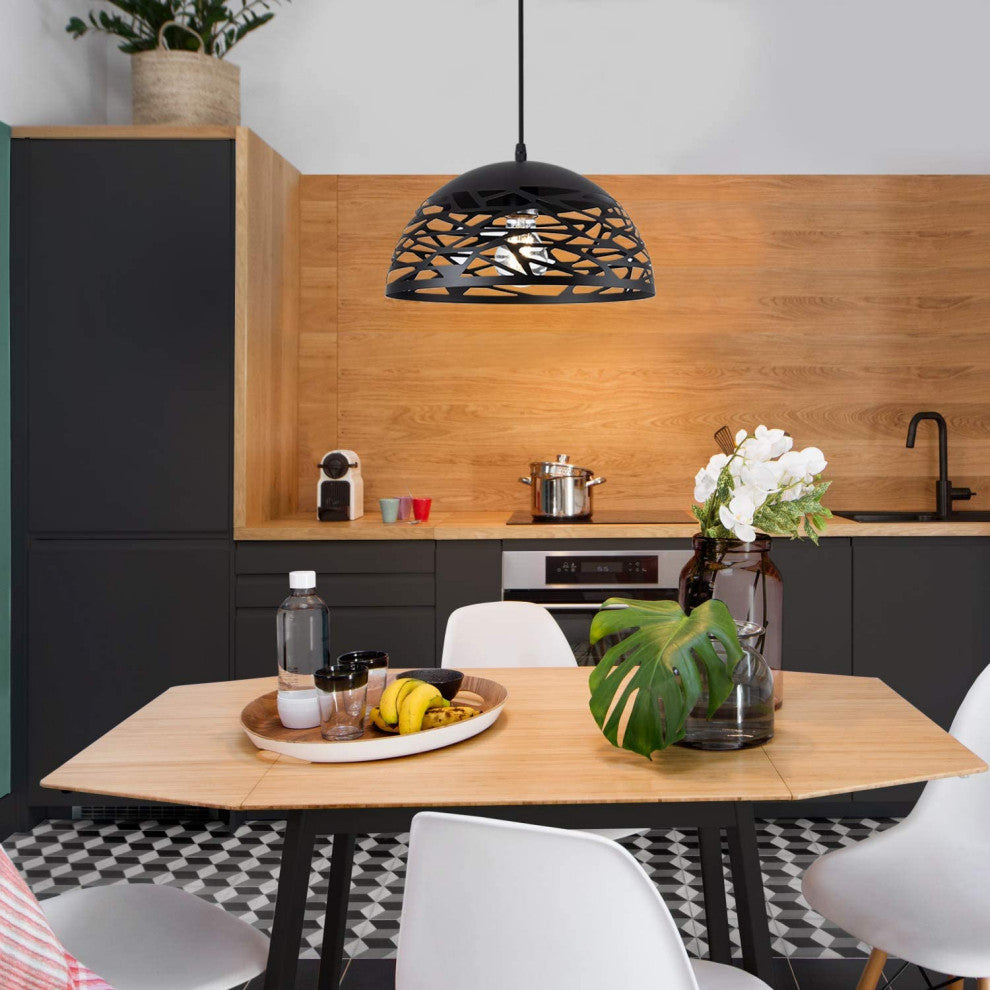 Modern Black Hanging Light Plug in Pendant Light Fixture