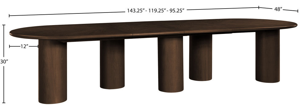 Dolan Rubberwood and Veneer Dining Table, Brown