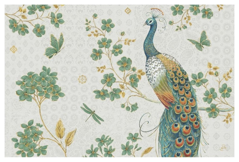"Ornate Peacock IV" Digital Paper Print by Daphne Brissonnet, 50"x34"