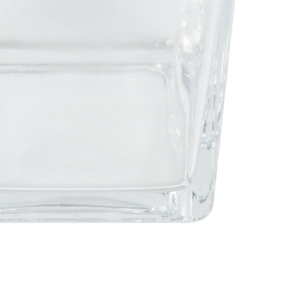 Vickerman Lg184501 3" Clear Cube Glass Container. Includes Four Pieces
