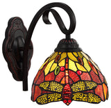 Empress Dragonfly Tiffany-Style 1 Light Wall Sconce 8" Wide