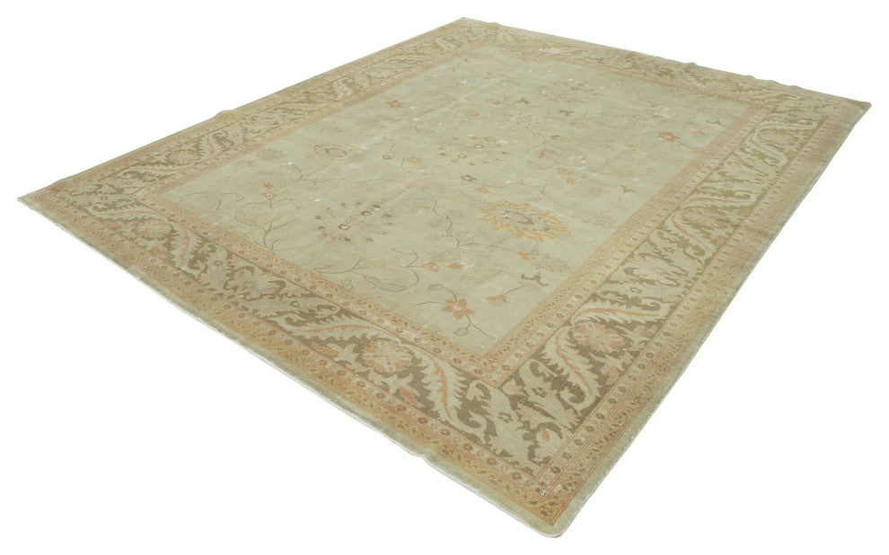 Rug N Carpet - Handwoven Oriental 8' 5" x 9' 10" Pastel Oushak Area Rug