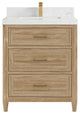 Santa Monica 30 Single Sink Bath Vanity in Whitewashed Teak 2" Empira Quartz