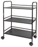 3 Tier Metal Cart with Wheels, Black