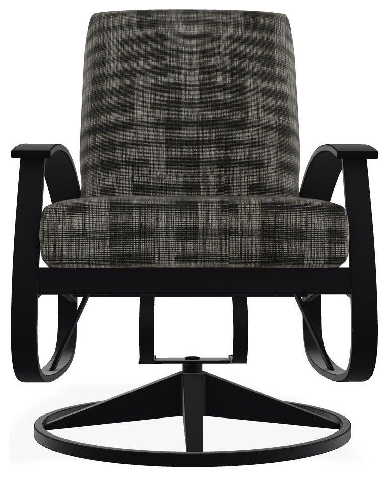 Belle Isle Cushion Outdoor Swivel Rocker, Illusion Plaid Onyx/Black