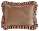 Stella Faux Silk Velvet Ruffled Dutch Euro Pillow, 27"x39", 1 Piece, Dusty Rose