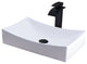 Porcelain Vessel Sink and Faucet Combo Set, Matte Black