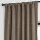 Faux Linen Darkening Curtain Single Panel, Dutch Cocoa, 50"x120"