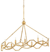 Hinkley Lighting 45785 Leona 8 Light 49"W Taper Candle Style - Distressed Brass
