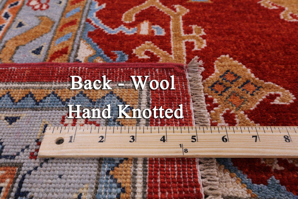 8' 1" X 10' 1" Handmade Super Kazak Wool Rug Q9506
