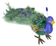 Colorful Regal Peacock Bird With Closed Tail Feathers Decoration, Green, 19"