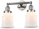 Canton 2-Light Bath Vanity-Light, Polished Nickel, Matte White
