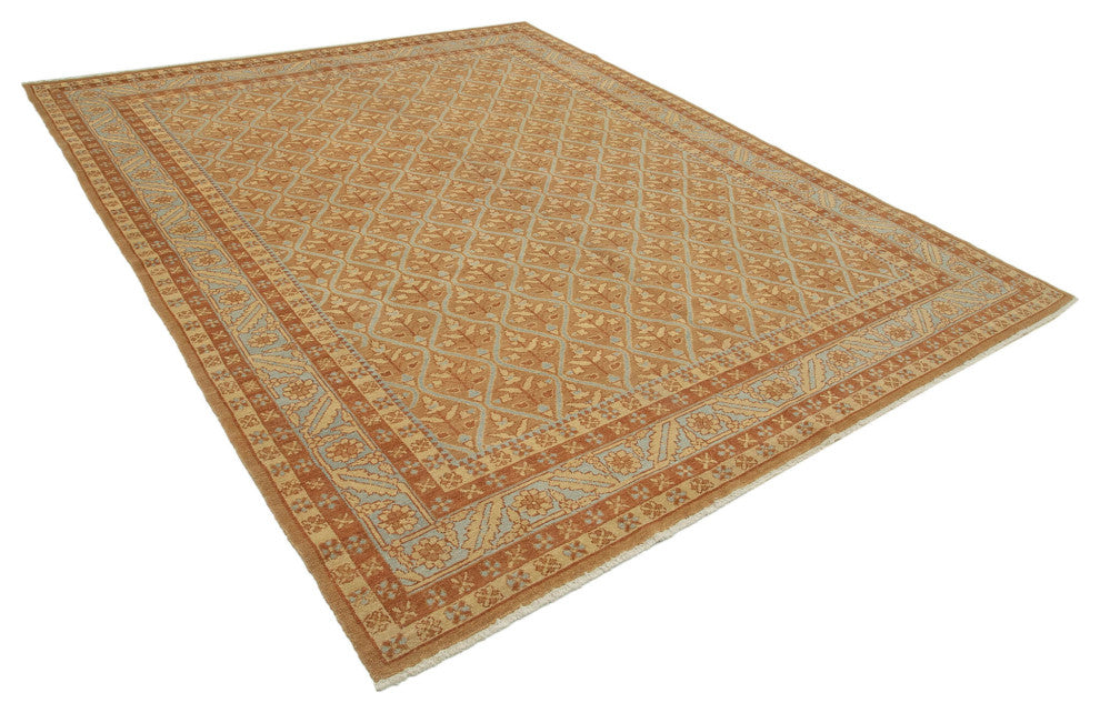 Rug N Carpet - Handmade Oriental 7' 7" x 9' 5" Pastel Oushak Area Rug