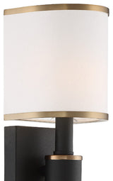 Sloane 1 Light Vibrant Gold + Black Forged Wall Sconce