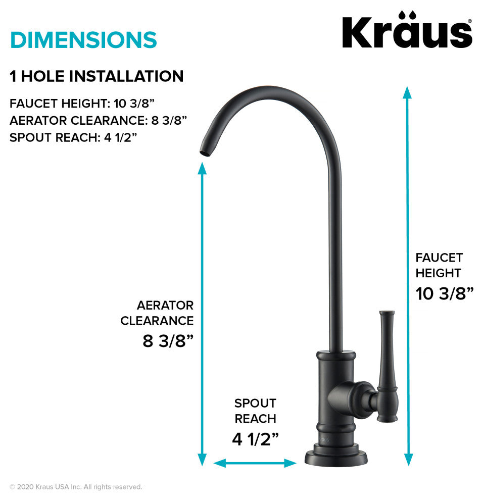 Allyn Drinking Water Dispenser Beverage Kitchen Faucet, Matte Black