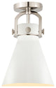 Innovations Lighting 710-1F-PN-M711-8W Newton Cone 1 Light 8" Flush Mount